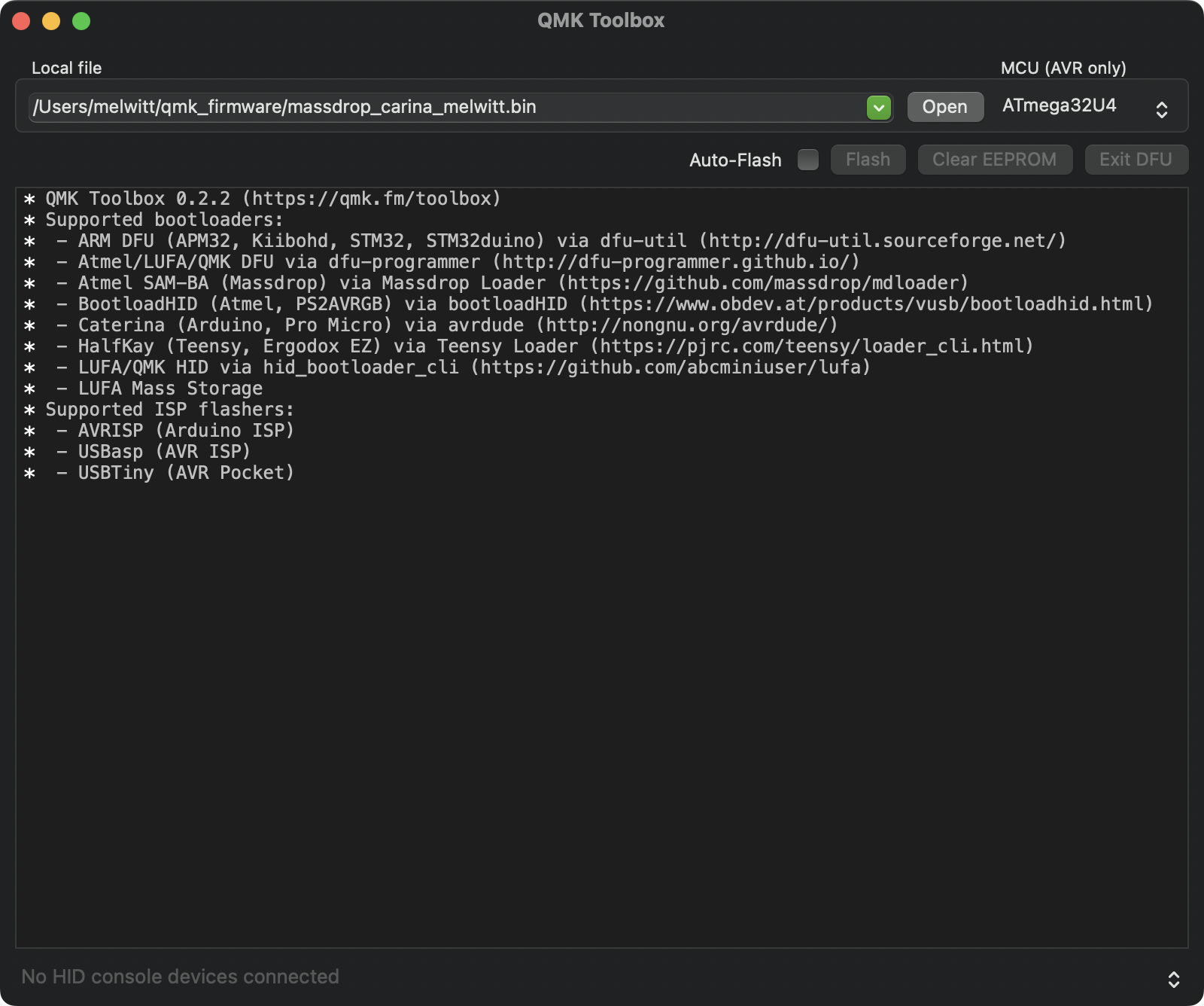 QMK Toolbox before putting the keyboard into DFU mode